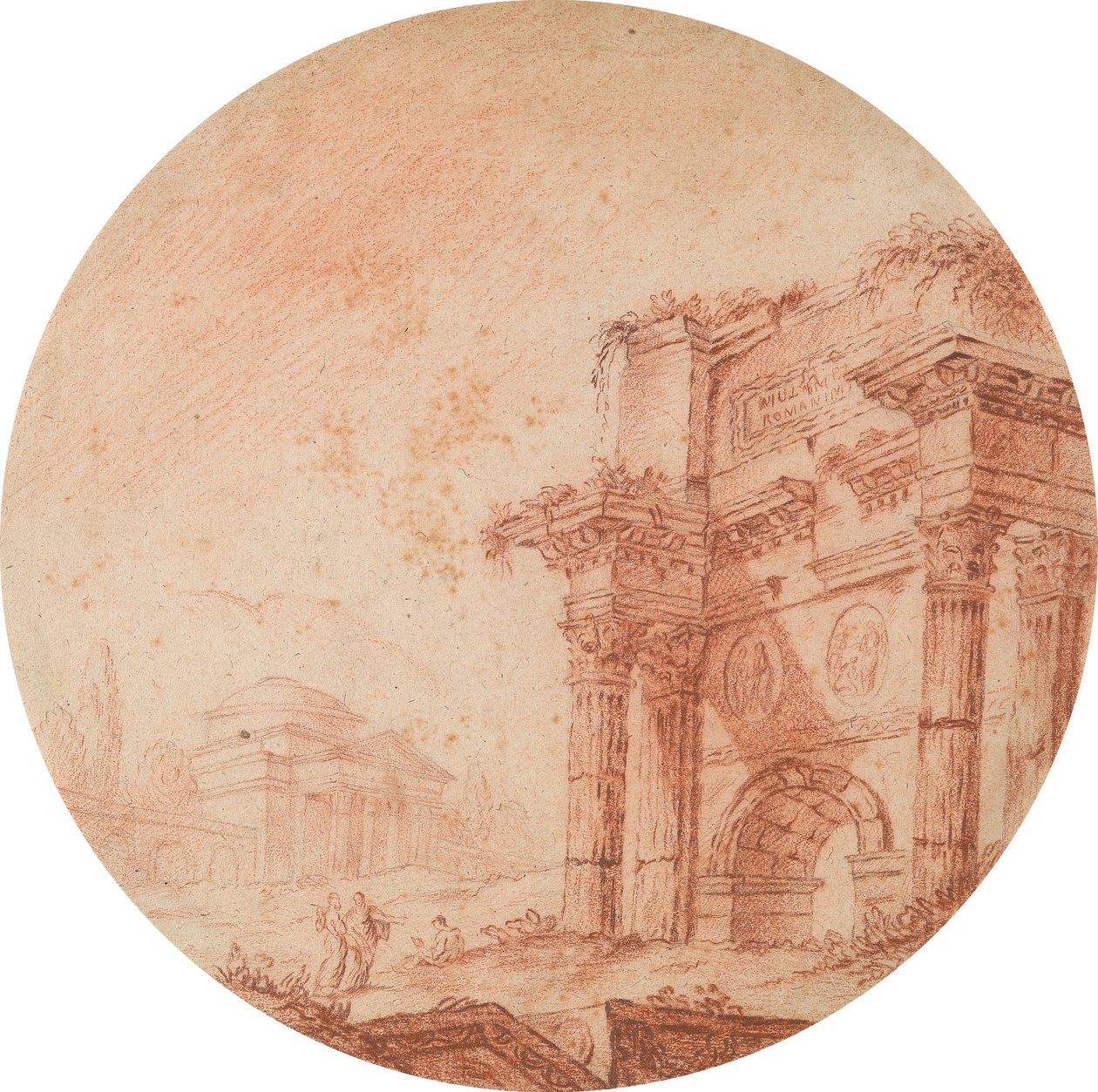 Římské ruiny od Edward Francis Burney