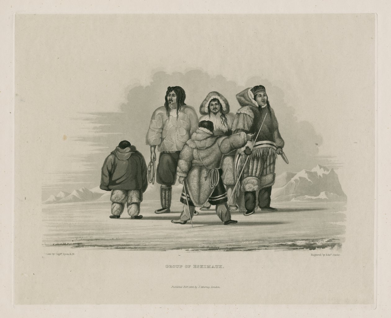 Skupina Eskimauxů od Edward Francis Finden