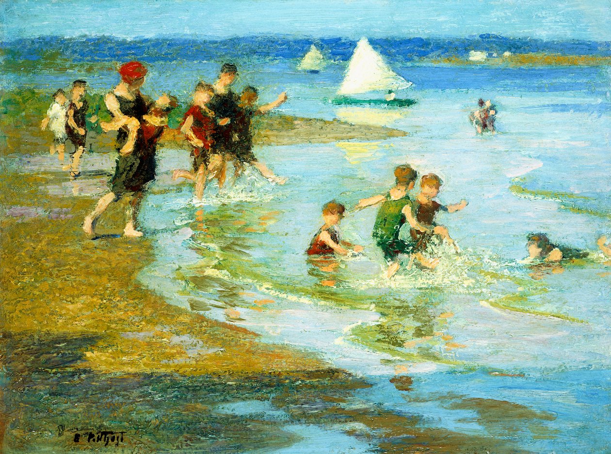Děti si hrají na pláži, od Edward Henry Potthast