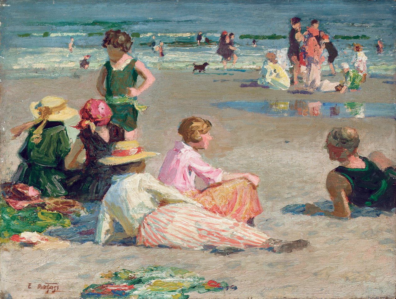 Manhattanská pláž od Edward Henry Potthast