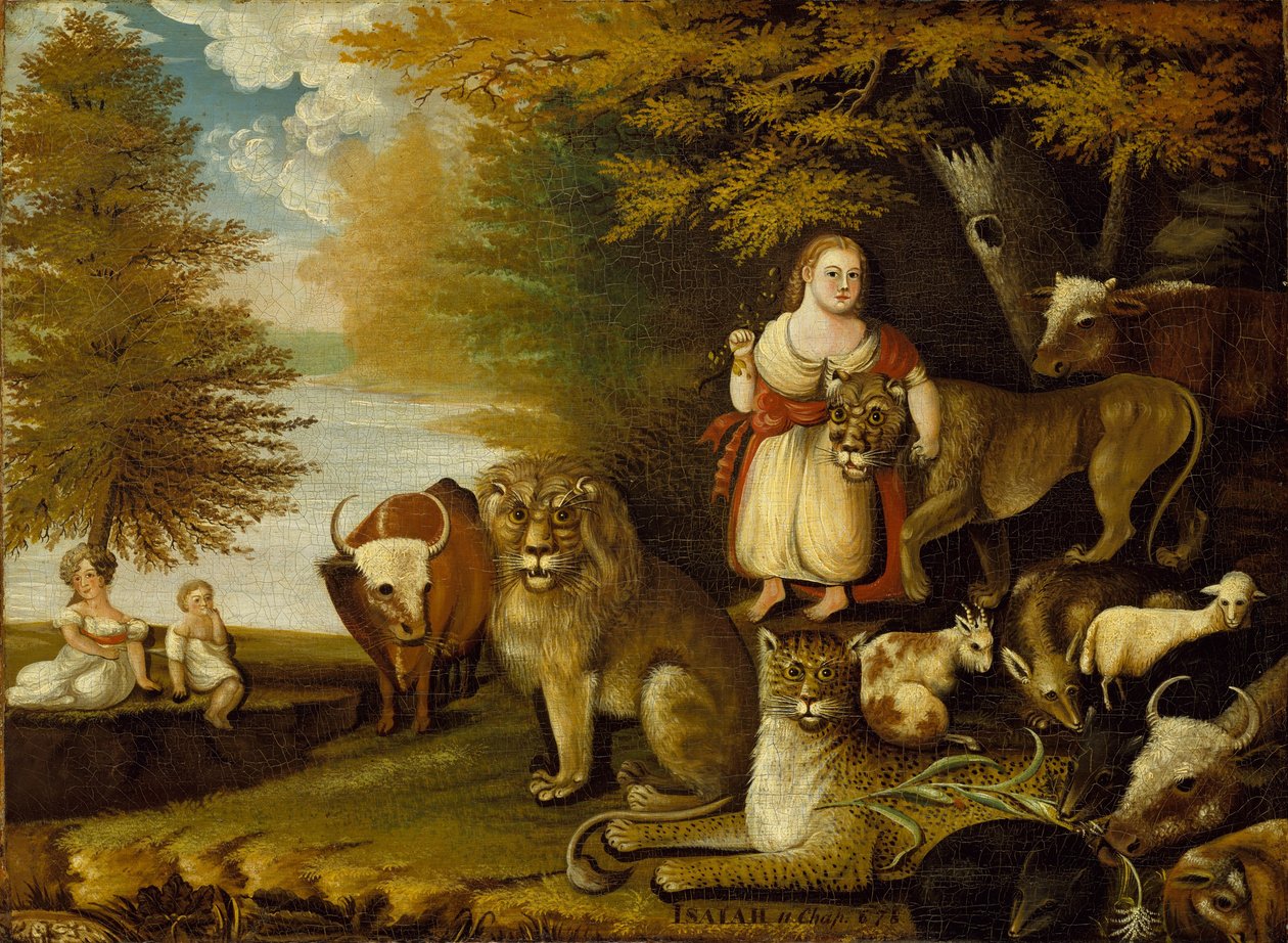 Mírové království, kolem 1830-32 (olej na plátně) od Edward Hicks