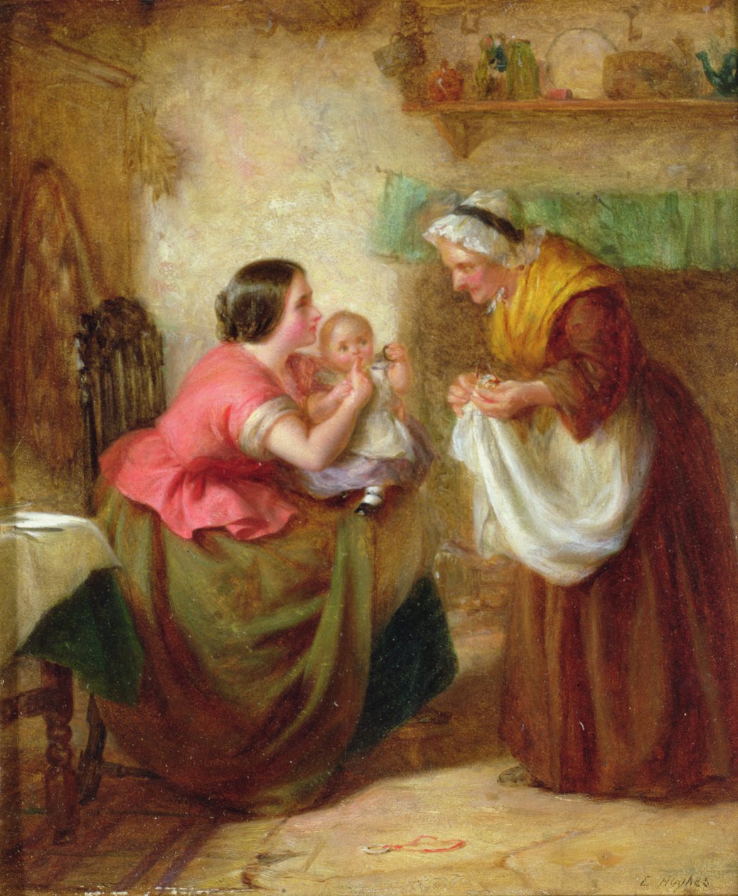 První zub (olej na panelu) od Edward Hughes