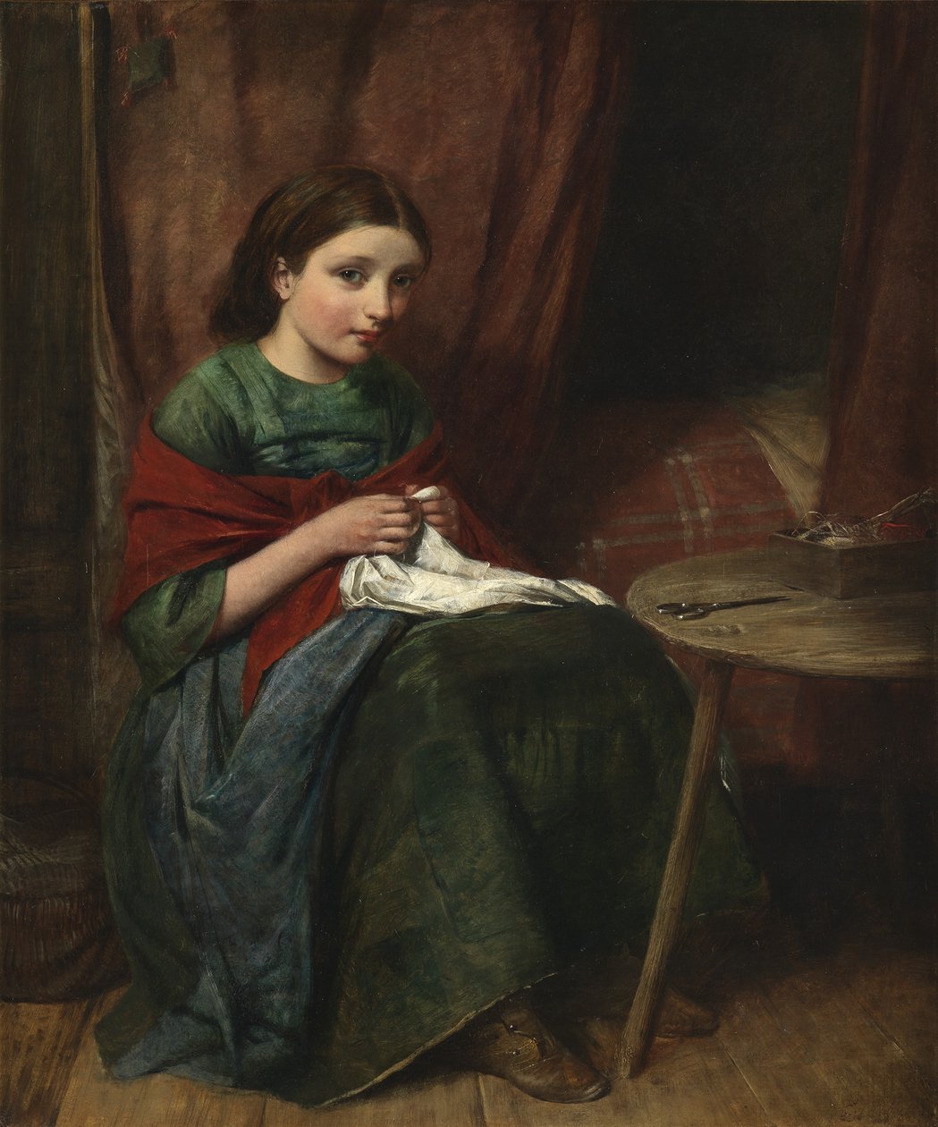 Vyšívačka, 1864 od Edward John Cobbett