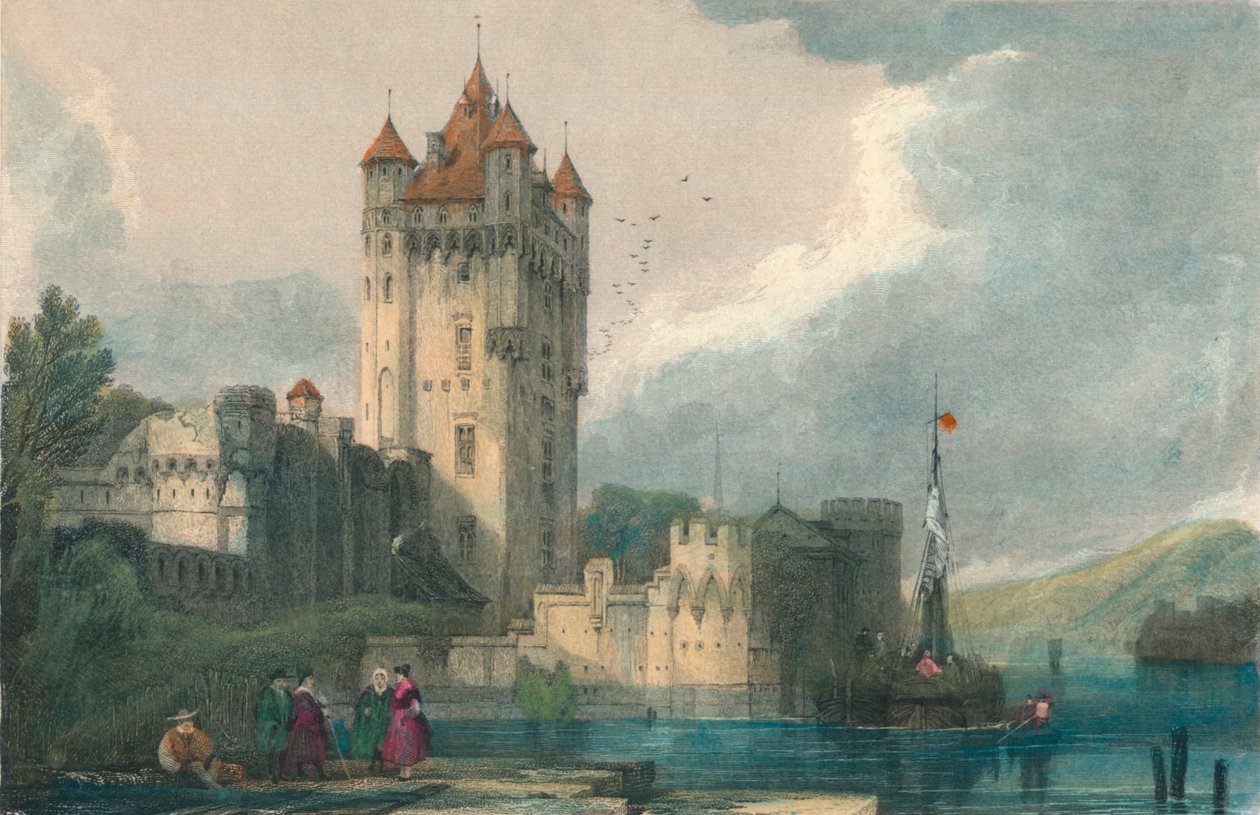 Gotické věže Ellfeld, c1834. od Edward John Roberts