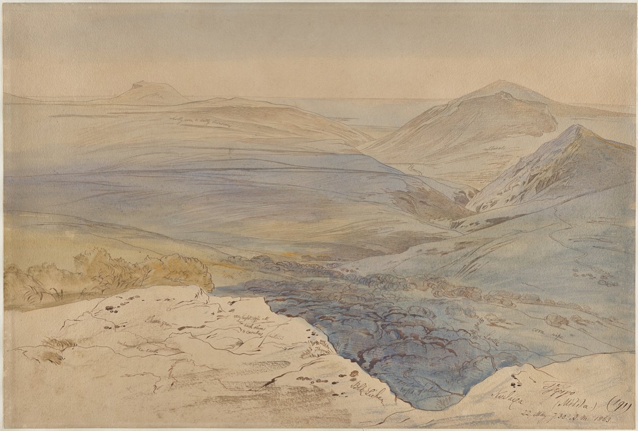 Pohled na Kythéru, Řecko od Edward Lear