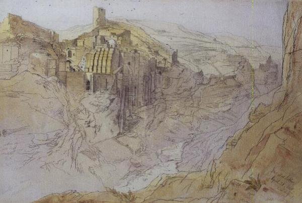 Dar Mar Sabbas, Palestina od Edward Lear