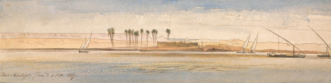 Deir Kadige, 13:00, 2. ledna 1867 od Edward Lear