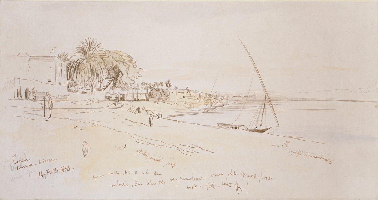 Esneh, Egypt, 1854 od Edward Lear