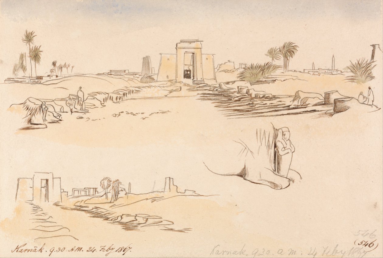 Karnak, 9:30, 24. února 1867 (546) od Edward Lear