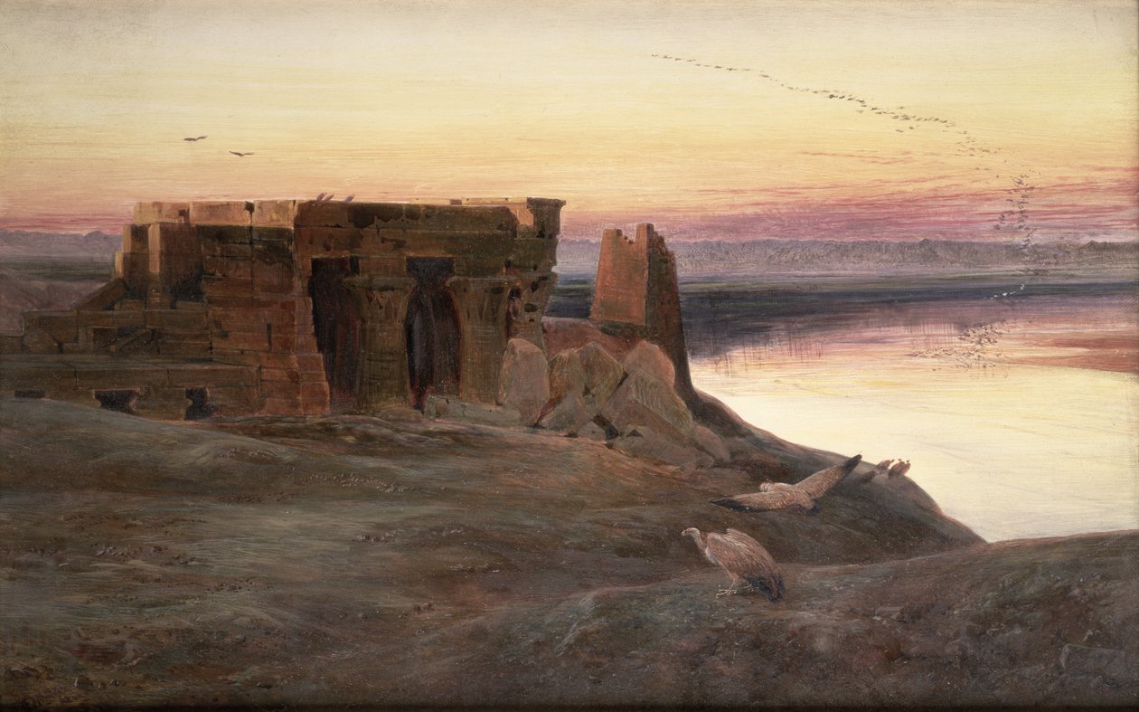 Chrám Kom Ombo, Egypt od Edward Lear