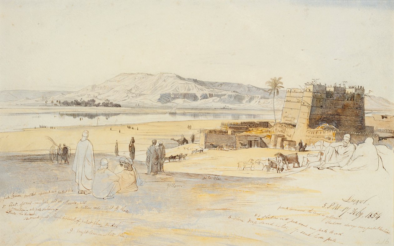 Luxor, 17. února 1854 od Edward Lear