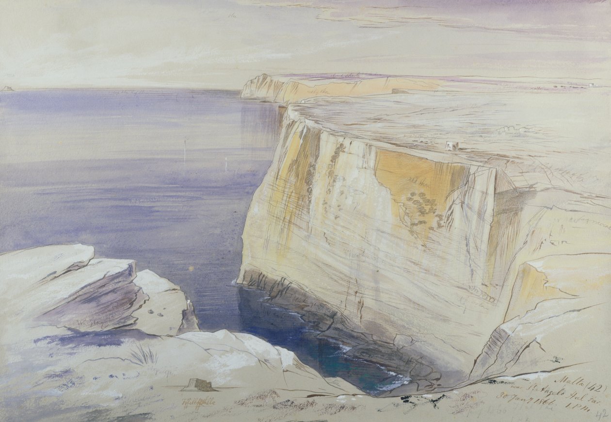 Malta, poblíž St. Angelo Hal Far od Edward Lear