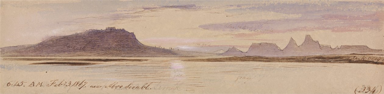 Poblíž Abu Simbel od Edward Lear