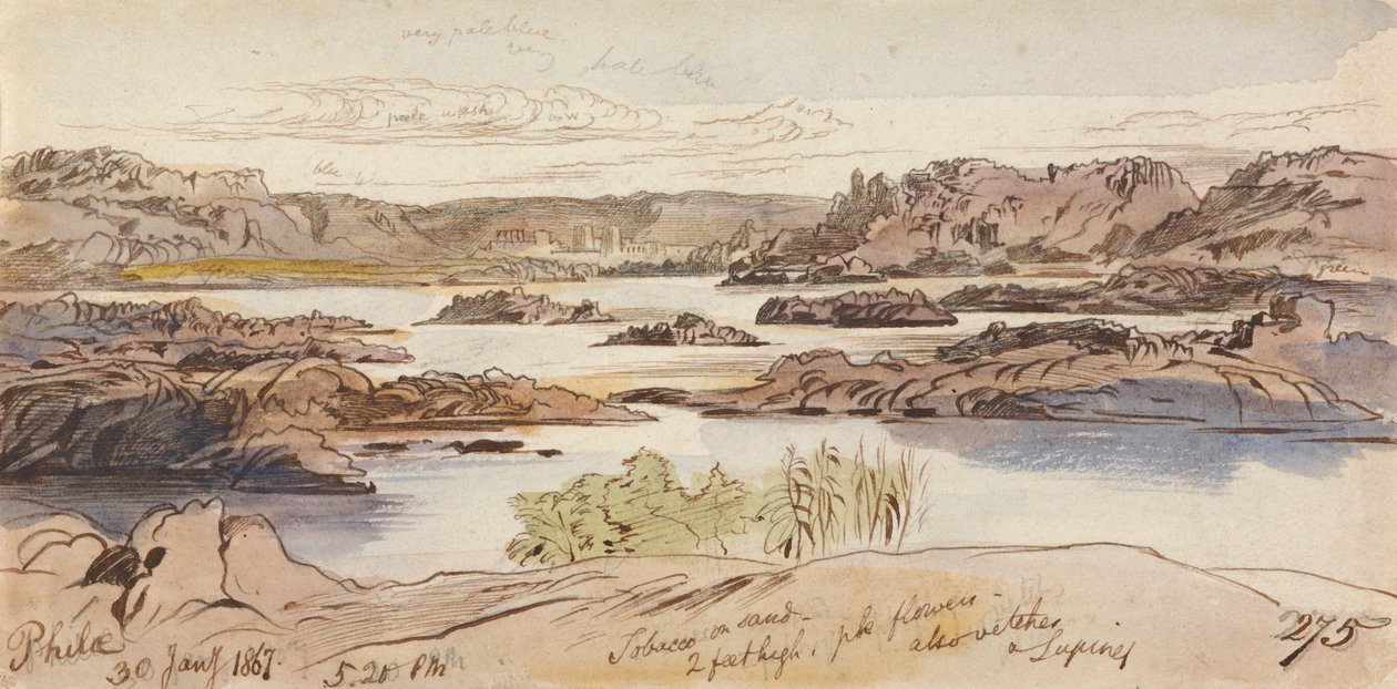 Philae, 17:20, 30. ledna 1867 (275) od Edward Lear