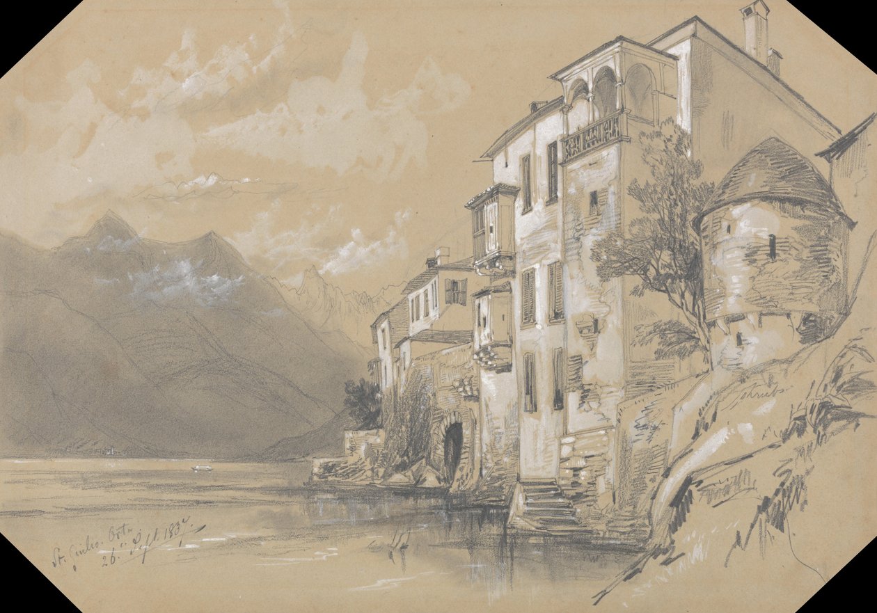 St. Giulio, Orta, 26. září 1837 od Edward Lear