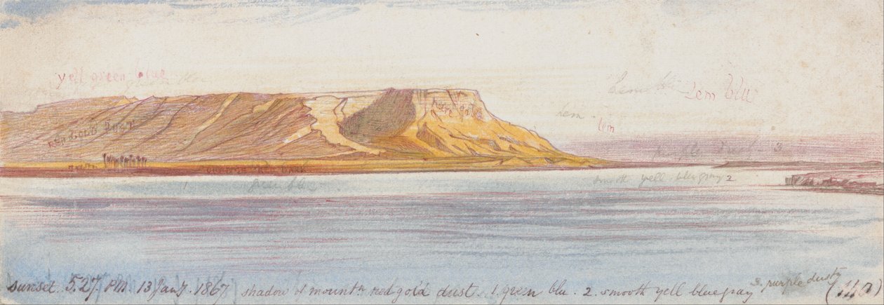Západ slunce podél Nilu od Edward Lear