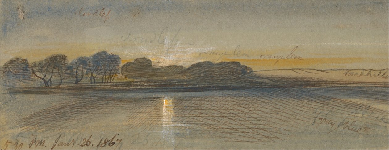 Západ slunce na Nilu od Edward Lear