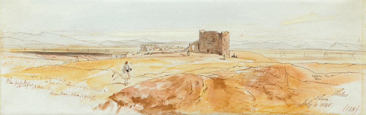 Dva pohledy na Théby od Edward Lear