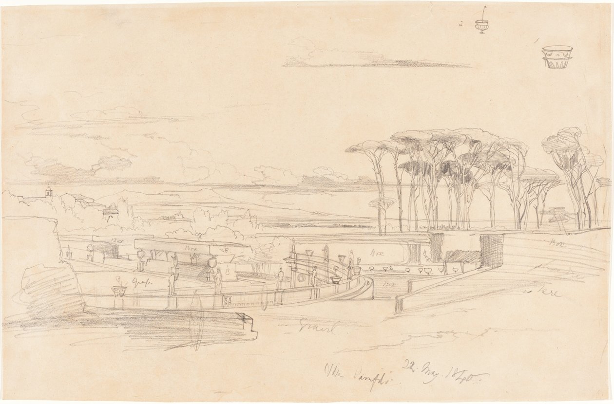 Villa Pamphili, 1840. od Edward Lear