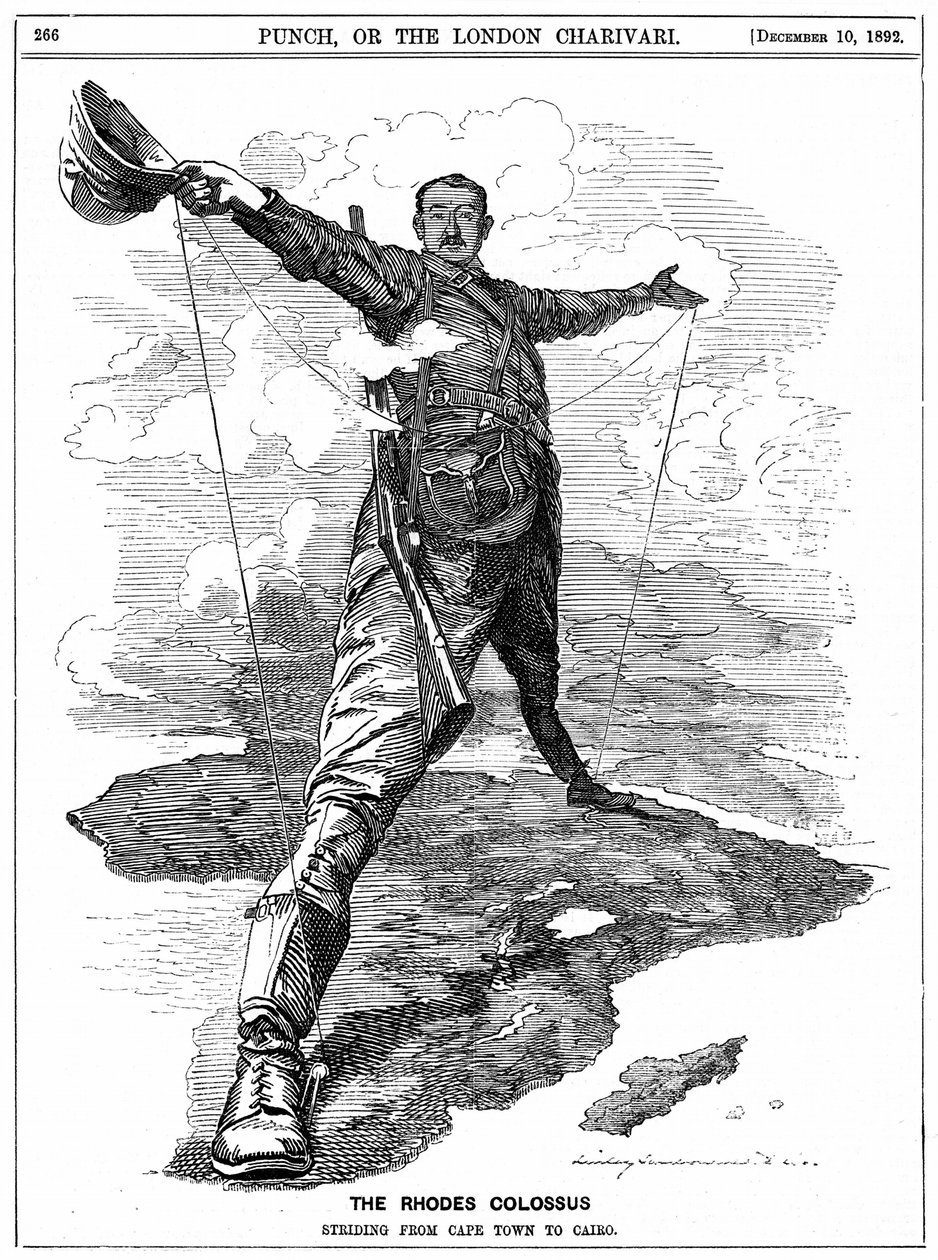 Cecil John Rhodes, z časopisu Punch od Edward Linley (after) Sambourne