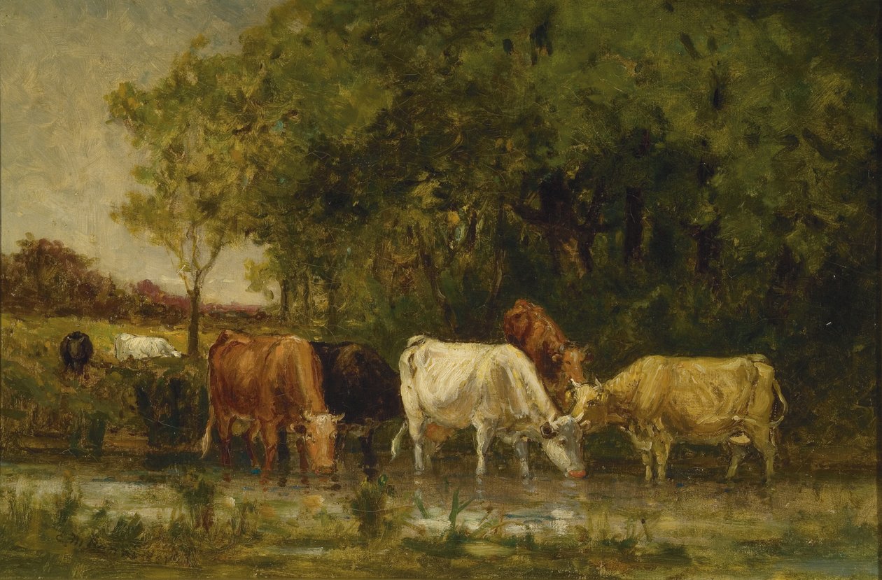Krávy v krajině od Edward Mitchell Bannister