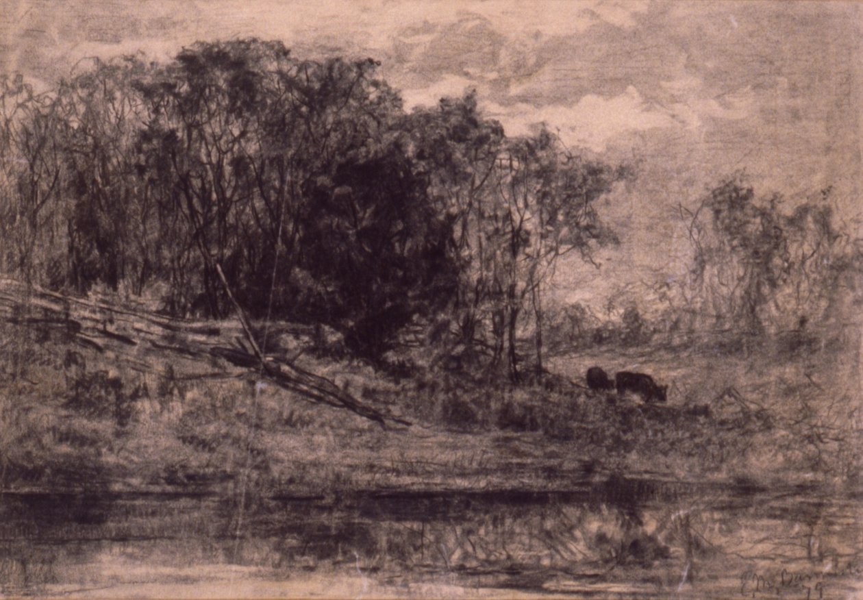 Krávy v lese od Edward Mitchell Bannister
