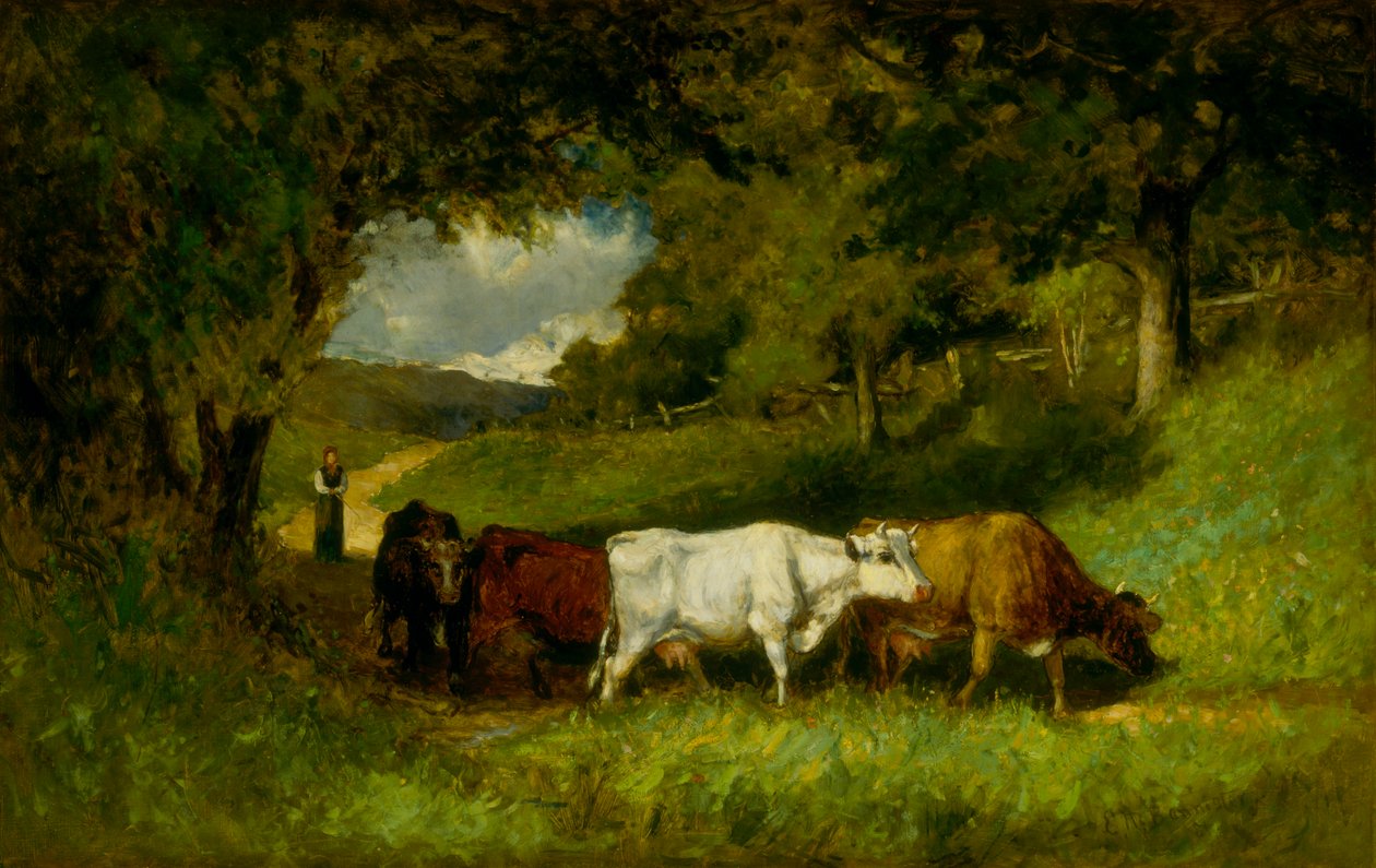 Driving Home the Cows, 1881. od Edward Mitchell Bannister