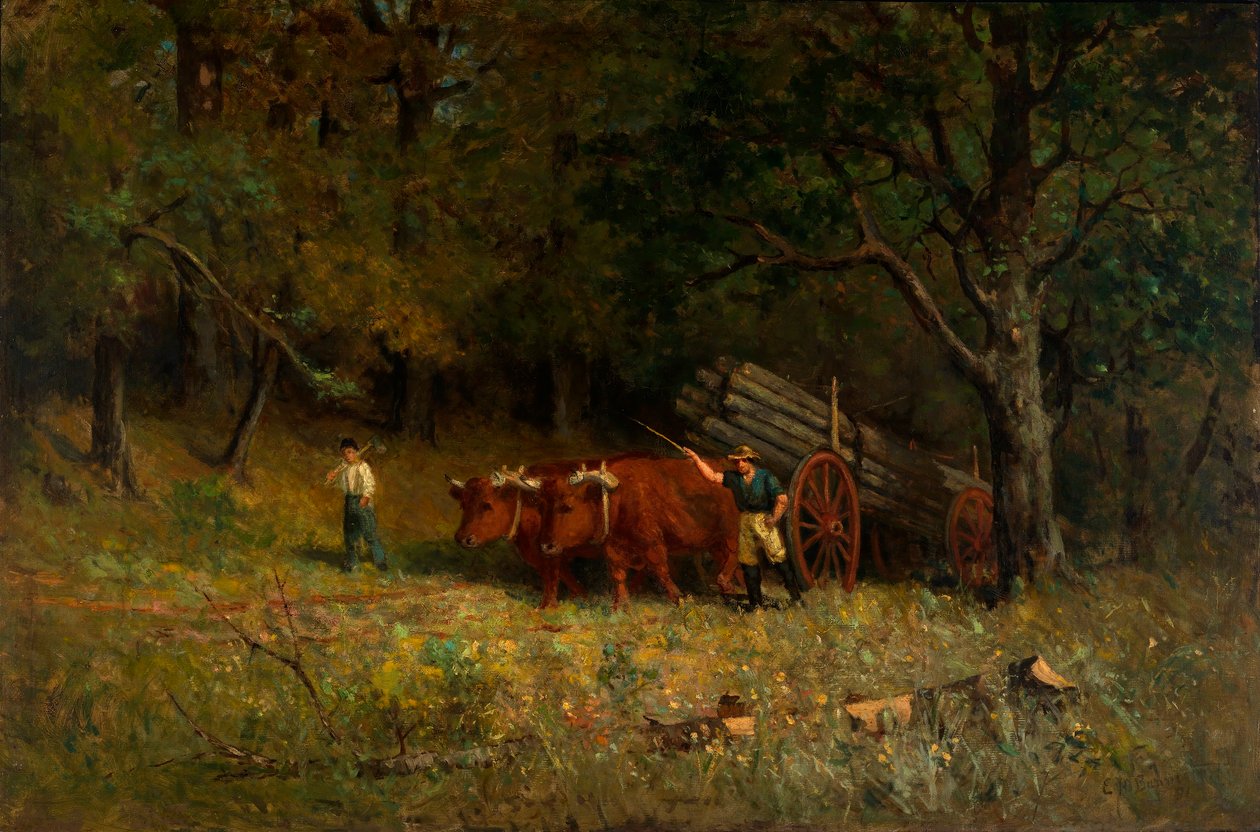 Bez názvu (chlapec a muž s voly) od Edward Mitchell Bannister