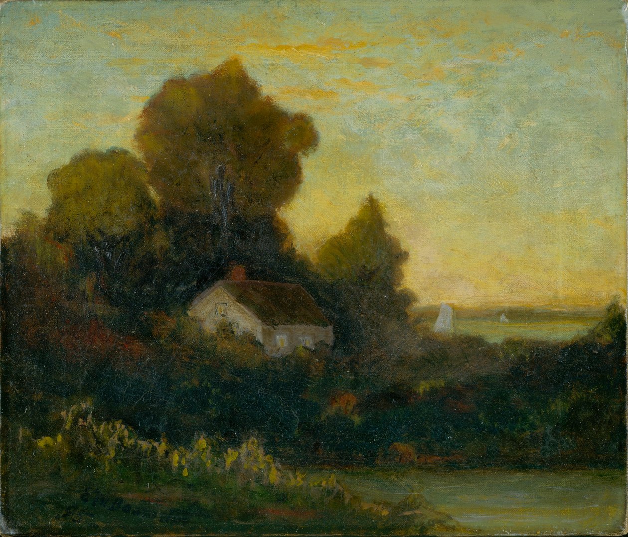 Bez názvu (dům v lese u jezera) od Edward Mitchell Bannister