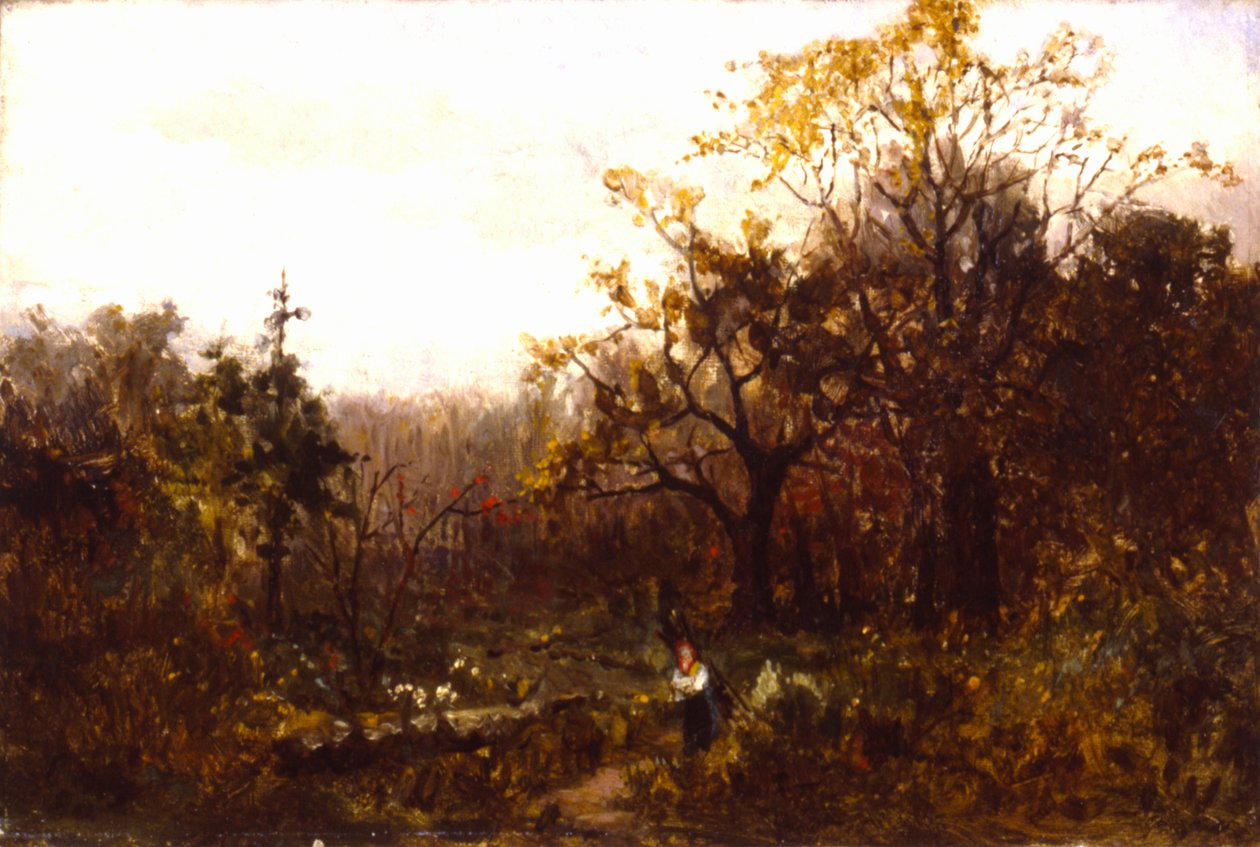Bez názvu (krajina - žena nesoucí dřevo) od Edward Mitchell Bannister