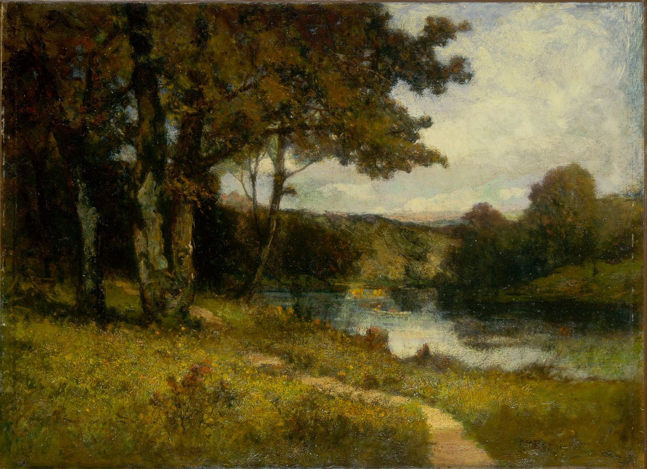Bez názvu (krajina, stromy u řeky) od Edward Mitchell Bannister