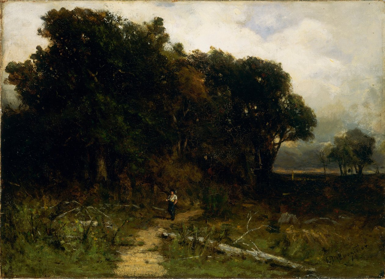 Bez názvu (krajina, dřevorubec na cestě) od Edward Mitchell Bannister