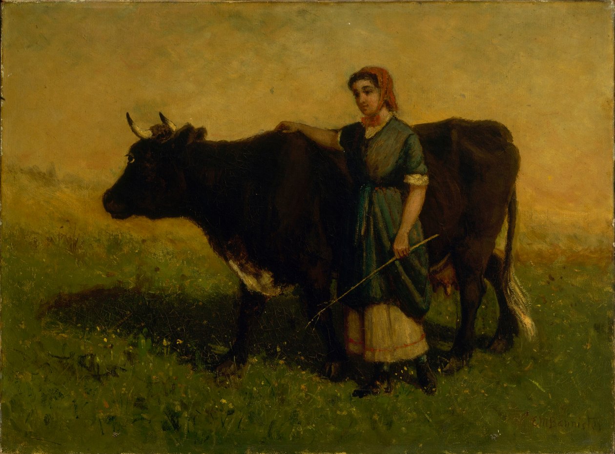 Bez názvu (žena na procházce s krávou) od Edward Mitchell Bannister