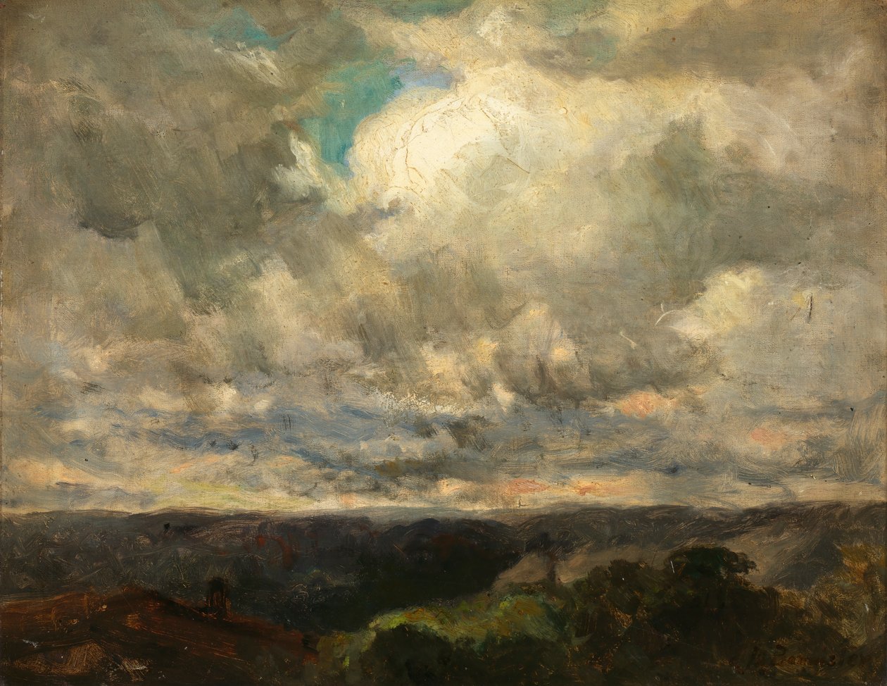 Krajina bez názvu, zatažená obloha. od Edward Mitchell Bannister