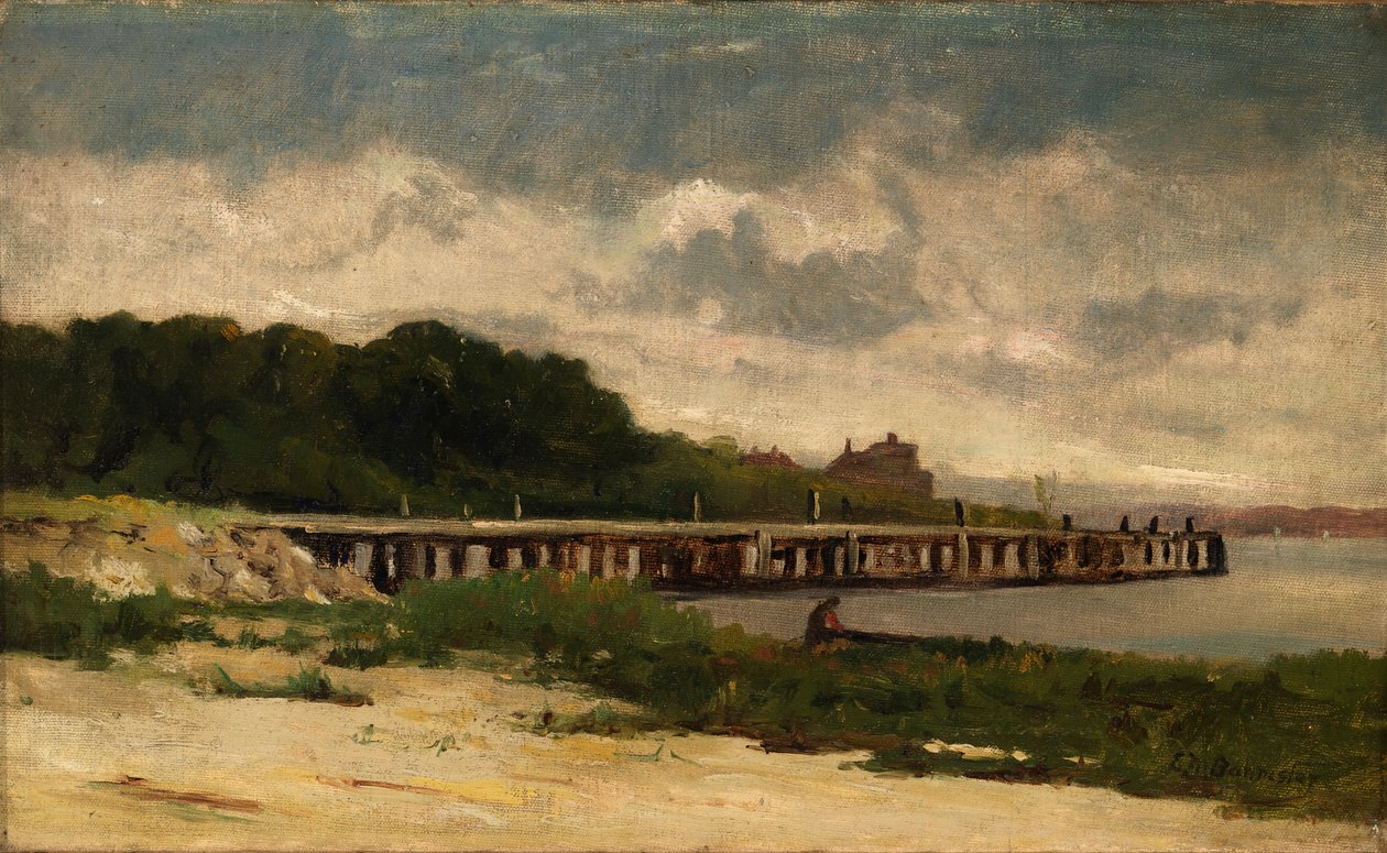 Krajina bez názvu s molem, n. d. od Edward Mitchell Bannister