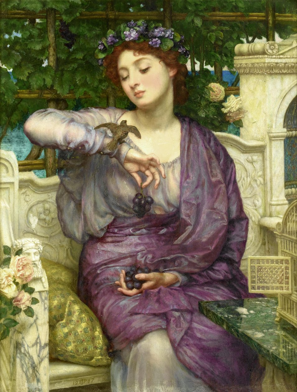 Lesbia a její vrabec od Edward Poynter