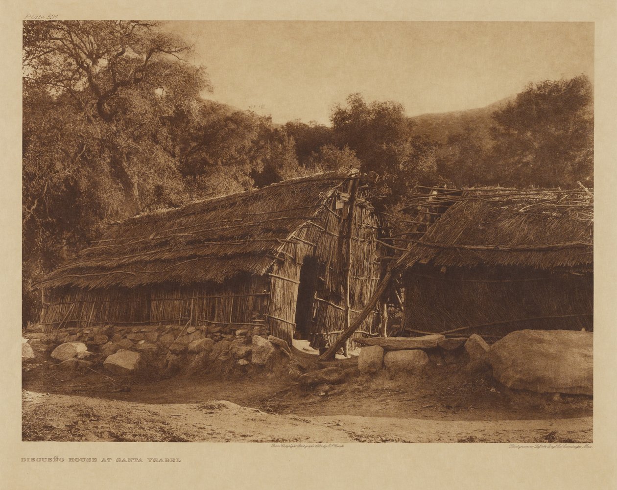 Dům Diegueño v Santa Ysabel od Edward S. Curtis