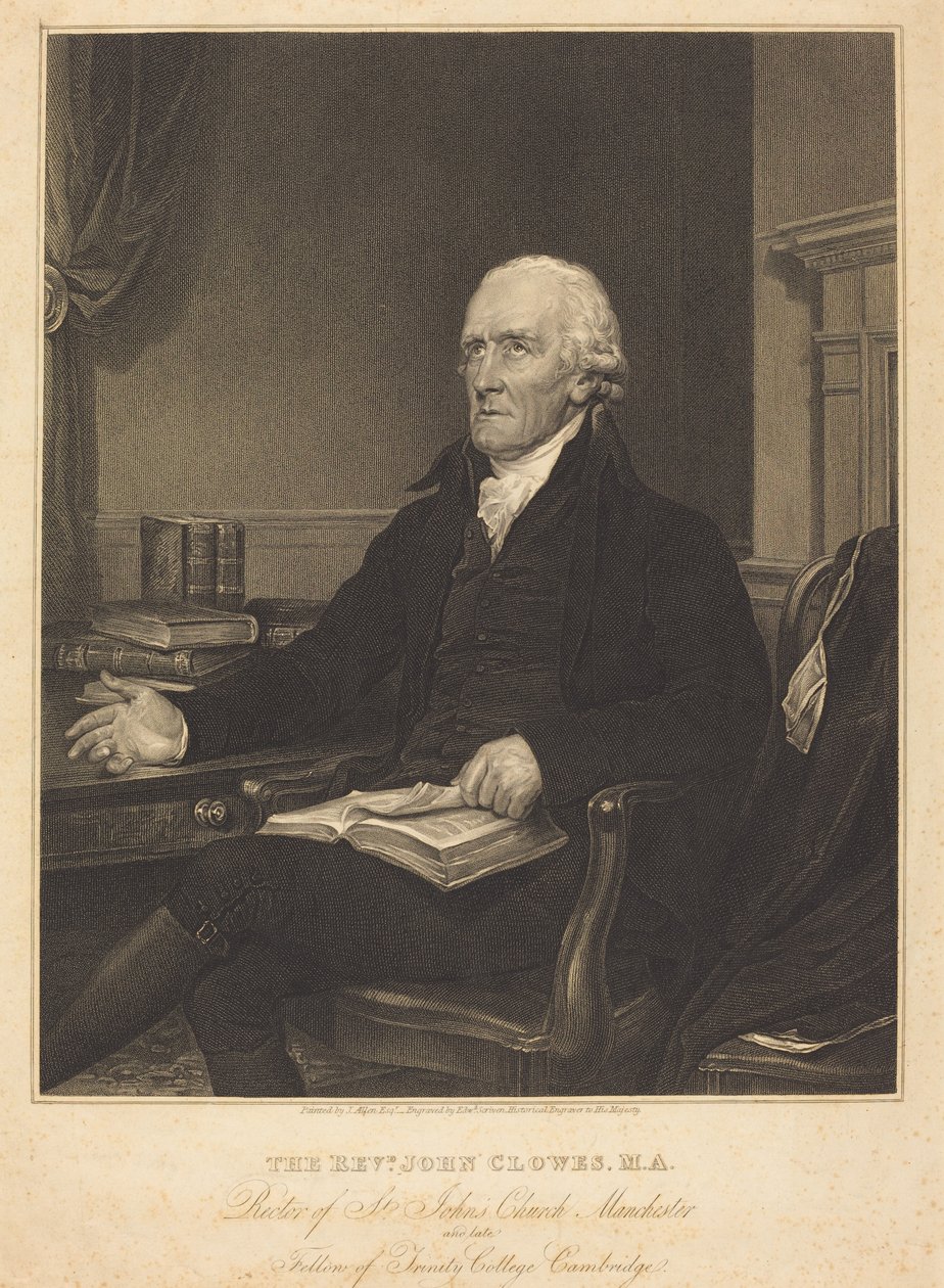 Rev. John Clowes od Edward Scriven after Joseph Allen