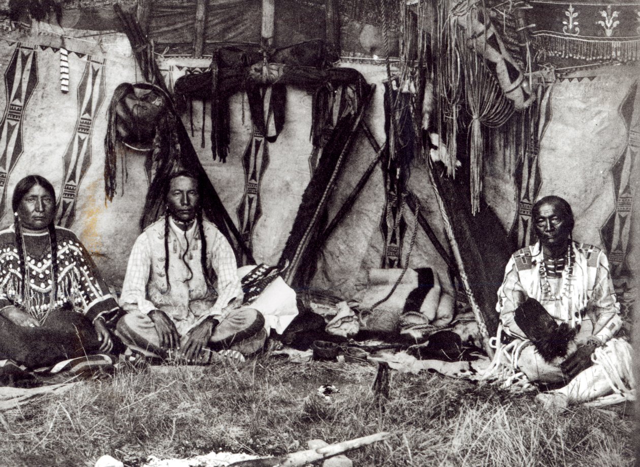 Interiér Piegan Lodge od Edward Sheriff Curtis