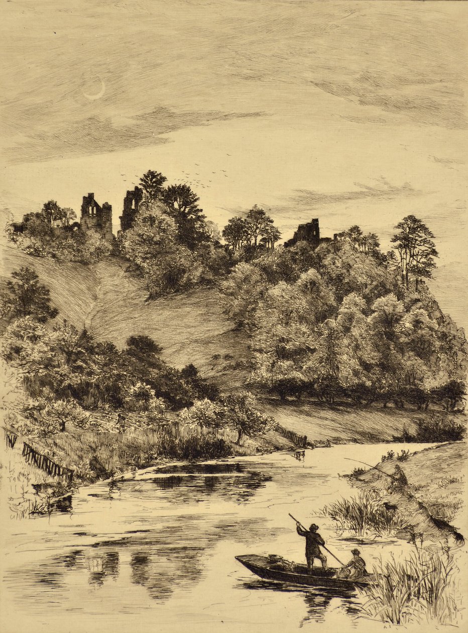 Dove: Hrad Tutbury, kolem roku 1880 (lept) od Edward Slocombe