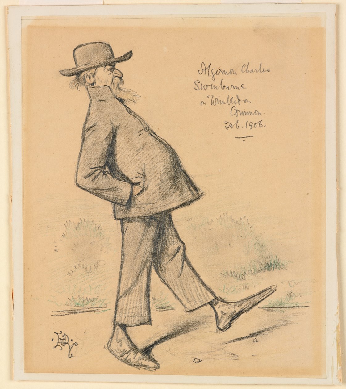 Algernon Charles Swinburne na Wimbledon Common od Edward Tennyson Reed