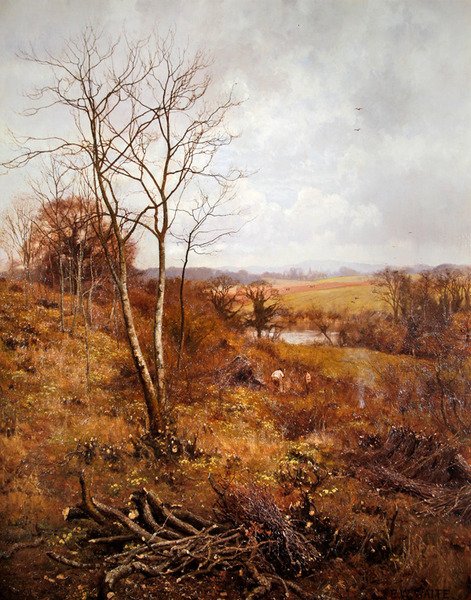 Aprílový den (olej na panelu) od Edward Wilkins Waite
