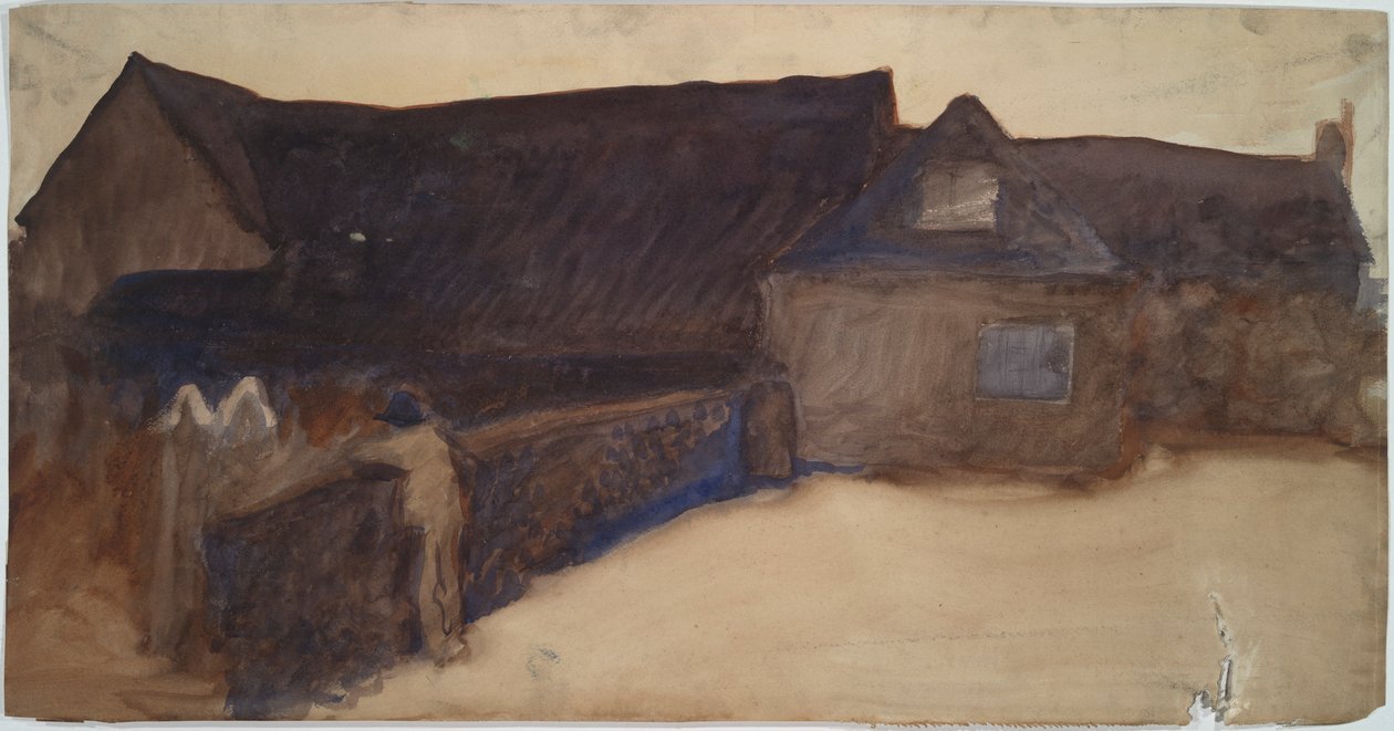 Hospodářský dvůr od Edwin Austin Abbey