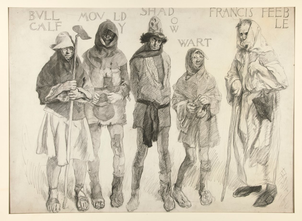Před Justice Shallow od Edwin Austin Abbey