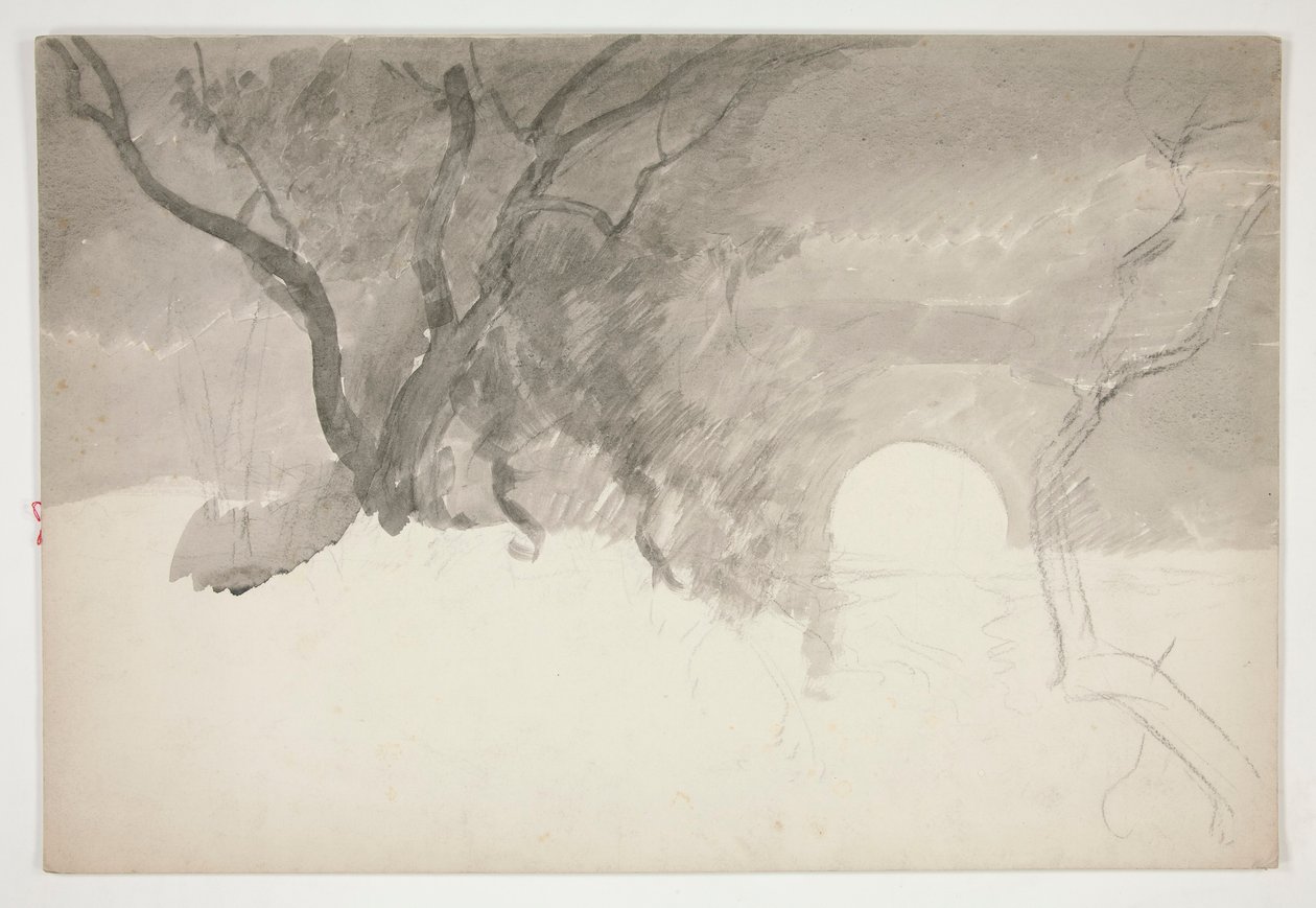 Krajina u břehu řeky od Edwin Austin Abbey