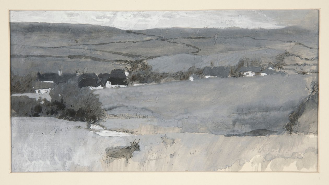 Krajina s krávou v popředí od Edwin Austin Abbey