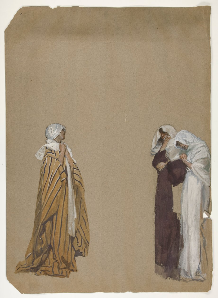Studie. Tři postavy od Edwin Austin Abbey