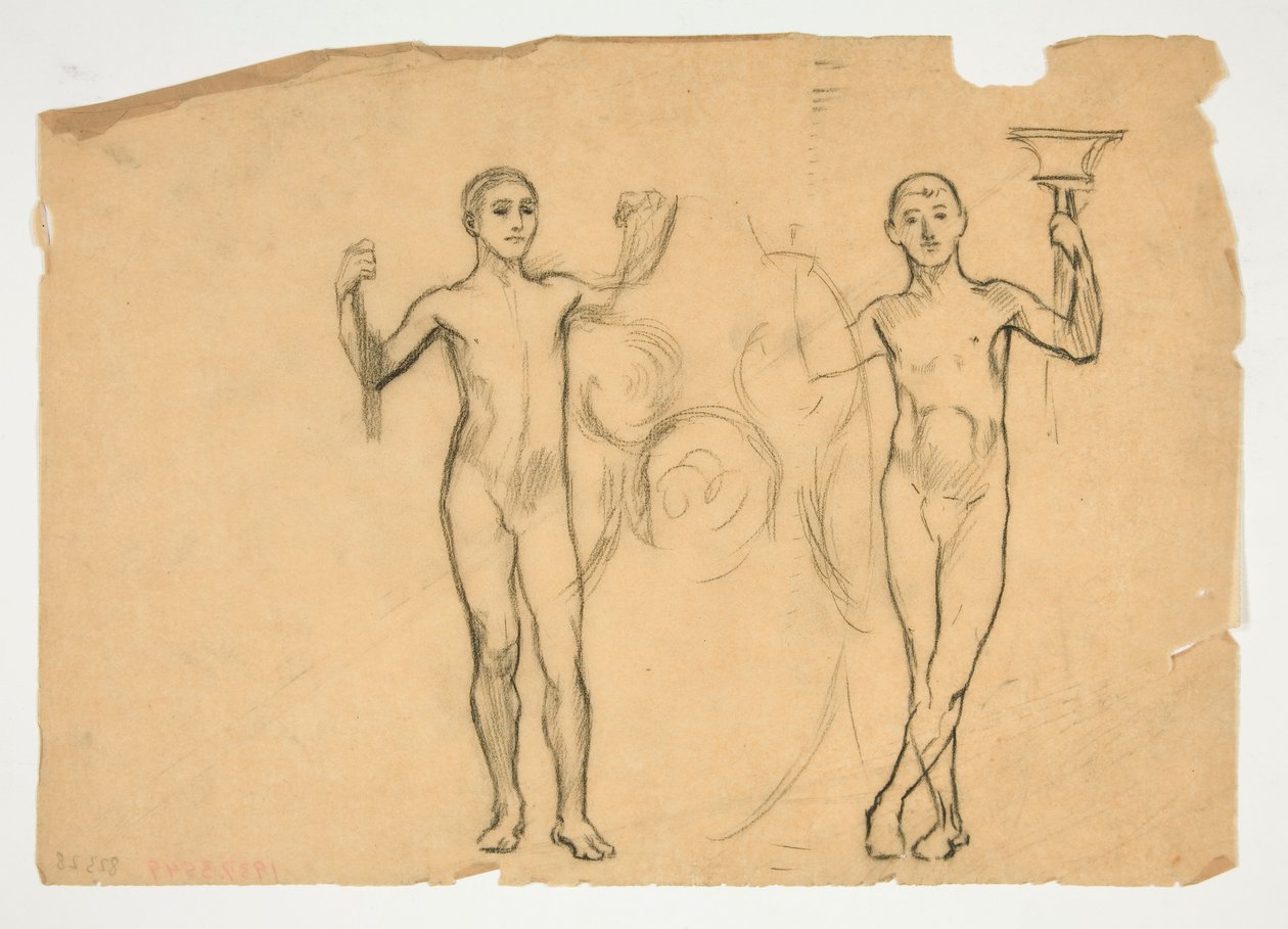 Studie dvou plamenometů od Edwin Austin Abbey