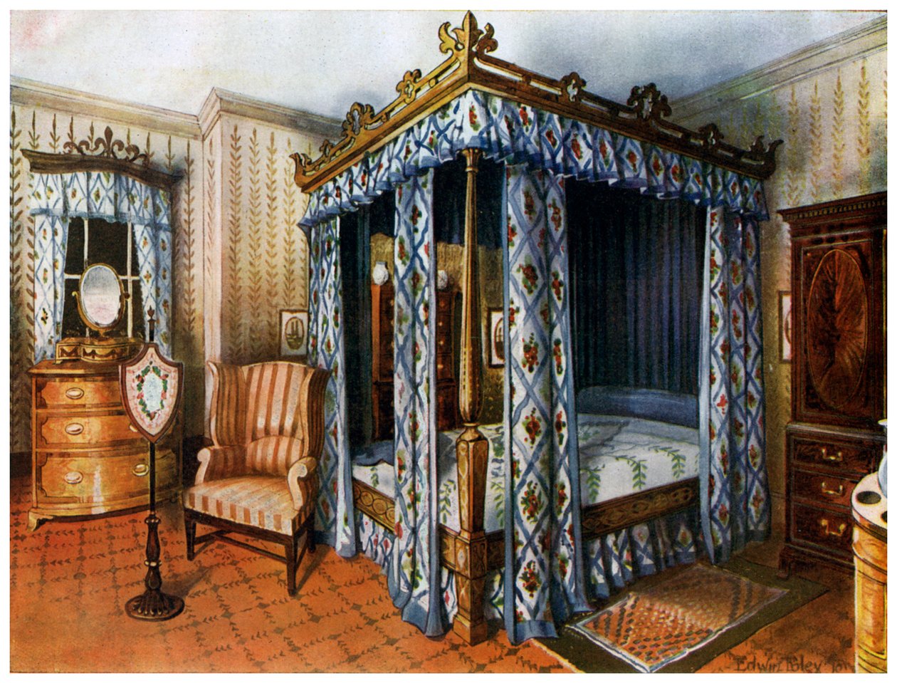 Ložnice Hepplewhite, 1911-1912. od Edwin Foley