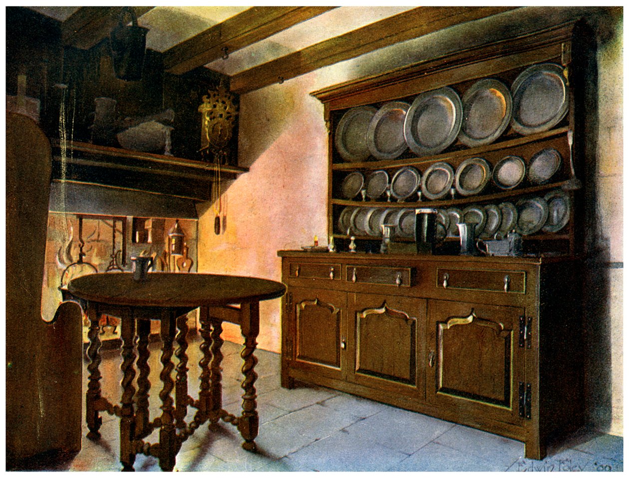 Dubový velšský prádelník, 1910. od Edwin Foley